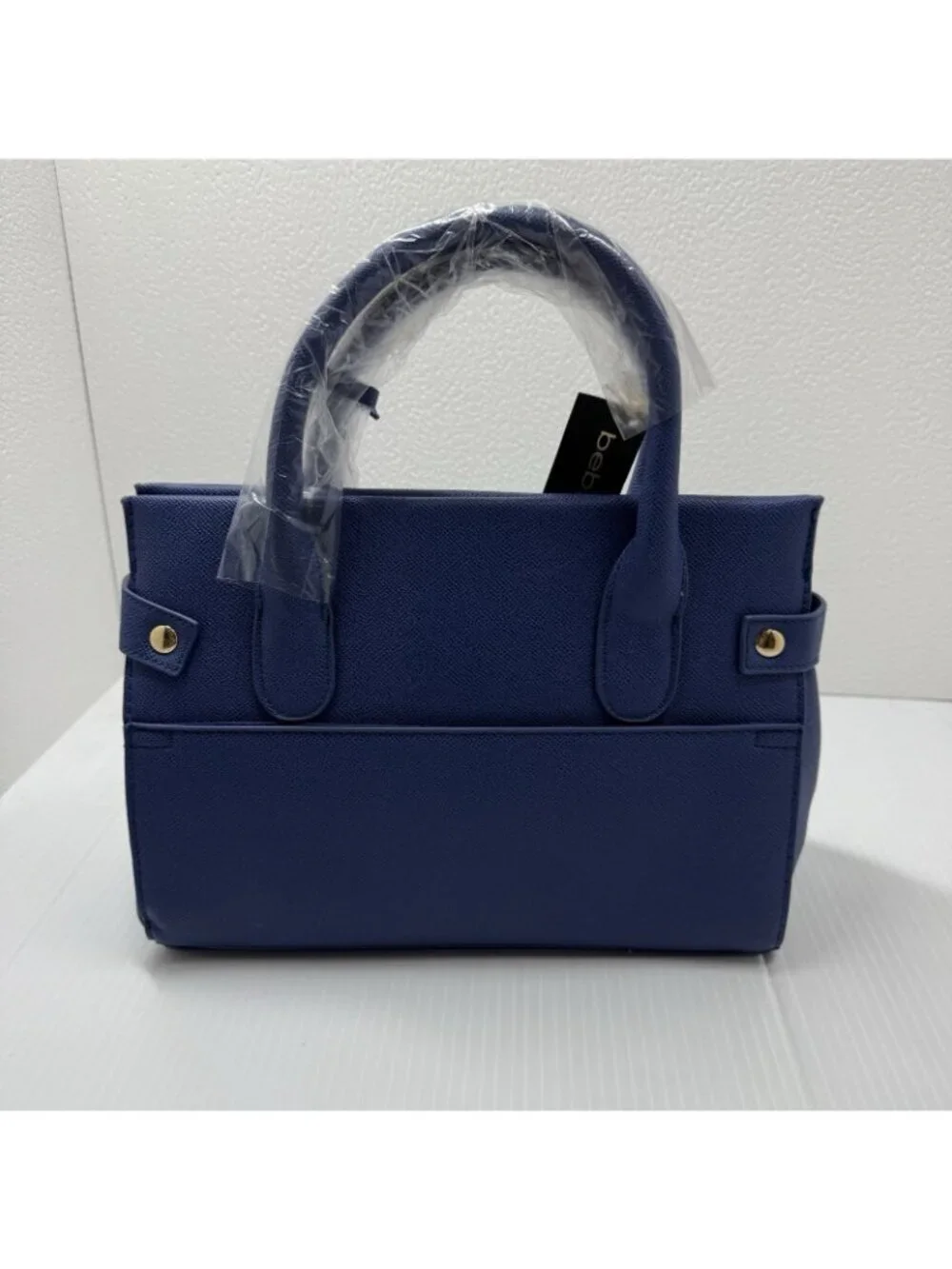 Bebe Los Angeles Evie Satchel NWT Galaxy Blue Gold Hardware Crossbody Bag Work